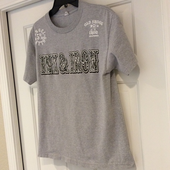 Mens Gray Tee OLD SKOOL INK & IRON CALIFORNIA SZ M - Picture 5 of 5